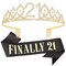 Gold Crown Princess Tiara Headband with Combs for Girls - Crystal Tiaras for Party Hair Accessories
